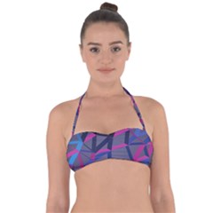 3d Lovely Geo Lines Halter Bandeau Bikini Top by Uniqued