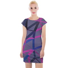 3d Lovely Geo Lines Cap Sleeve Bodycon Dress by Uniqued