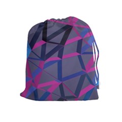 3d Lovely Geo Lines Drawstring Pouch (xl) by Uniqued