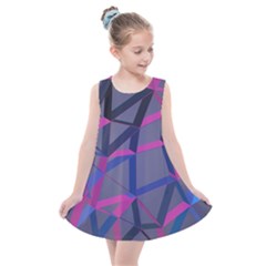 3d Lovely Geo Lines Kids  Summer Dress by Uniqued