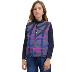 3d Lovely Geo Lines Kid s Short Button Up Puffer Vest	 by Uniqued