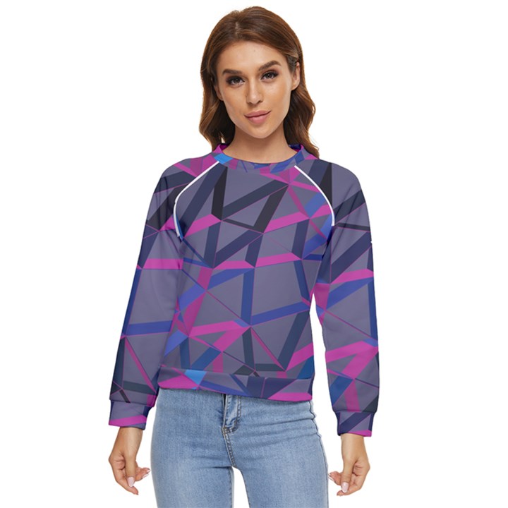 3d Lovely Geo Lines Women s Long Sleeve Raglan Tee