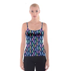 Colorful Feathers Spaghetti Strap Top by SychEva