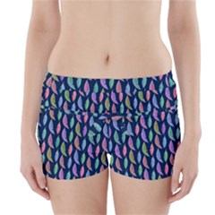 Colorful Feathers Boyleg Bikini Wrap Bottoms by SychEva