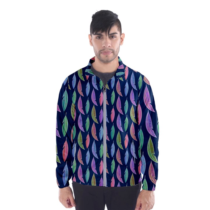 Colorful Feathers Men s Windbreaker