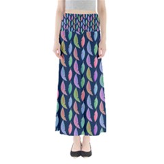 Colorful Feathers Full Length Maxi Skirt by SychEva