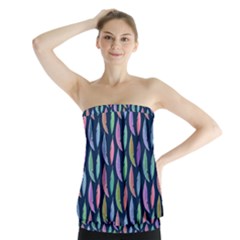 Colorful Feathers Strapless Top by SychEva