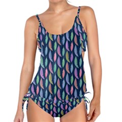 Colorful Feathers Tankini Set by SychEva