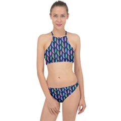 Colorful Feathers Racer Front Bikini Set by SychEva