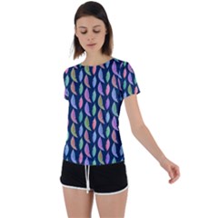 Colorful Feathers Back Circle Cutout Sports Tee by SychEva