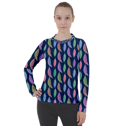 Colorful Feathers Women s Pique Long Sleeve Tee by SychEva