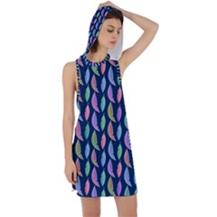 Colorful Feathers Racer Back Hoodie Dress by SychEva