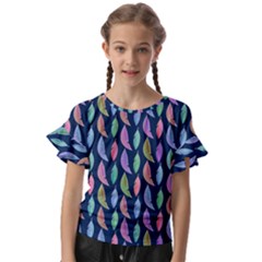 Colorful Feathers Kids  Cut Out Flutter Sleeves by SychEva