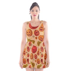 Pumpkin Muzzles Scoop Neck Skater Dress