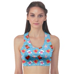 Cute Cats And Bears Sports Bra by SychEva