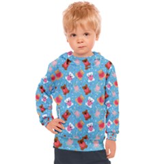 Cute Cats And Bears Kids  Hooded Pullover by SychEva