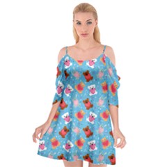 Cute Cats And Bears Cutout Spaghetti Strap Chiffon Dress by SychEva