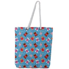 Cute Cats And Bears Full Print Rope Handle Tote (large) by SychEva