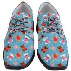 Cute Cats And Bears Women Heeled Oxford Shoes by SychEva