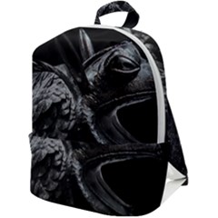 Creepy Monster Bird Portrait Artwork Zip Up Backpack by dflcprintsclothing