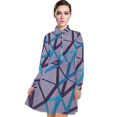 3d Lovely Geo Lines 2 Long Sleeve Chiffon Shirt Dress by Uniqued