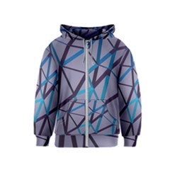 3d Lovely Geo Lines 2 Kids  Zipper Hoodie by Uniqued