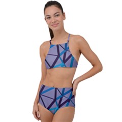 3d Lovely Geo Lines 2 High Waist Tankini Set by Uniqued