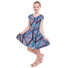 3d Lovely Geo Lines 2 Kids  Short Sleeve Dress by Uniqued