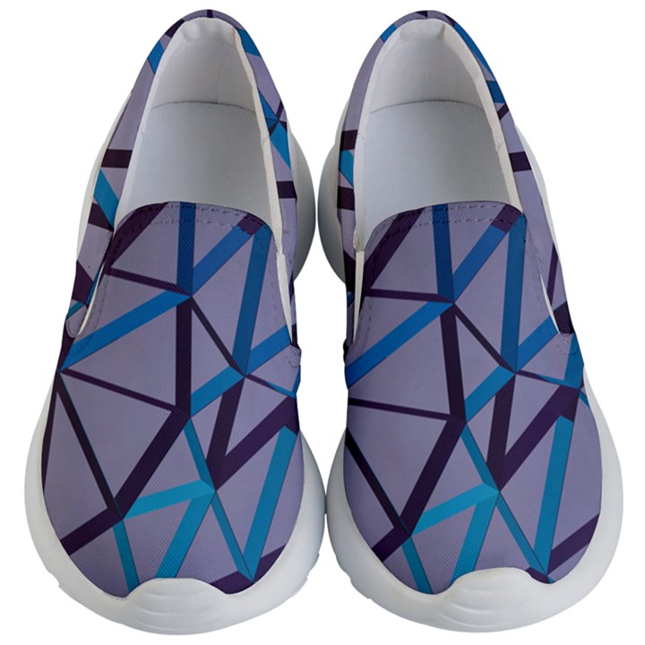 3d Lovely Geo Lines 2 Kids Lightweight Slip Ons