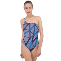 3d Lovely Geo Lines 2 Classic One Shoulder Swimsuit