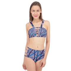 3d Lovely Geo Lines 2 Cage Up Bikini Set by Uniqued