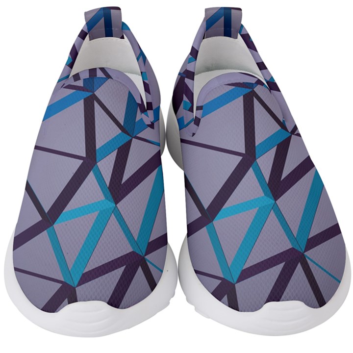 3d Lovely Geo Lines 2 Kids  Slip On Sneakers