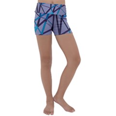 3d Lovely Geo Lines 2 Kids  Lightweight Velour Yoga Shorts by Uniqued