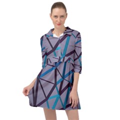 3d Lovely Geo Lines 2 Mini Skater Shirt Dress by Uniqued