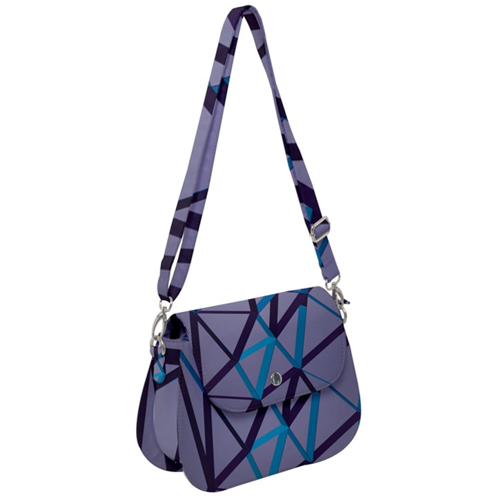 3d Lovely Geo Lines 2 Saddle Handbag