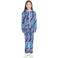 3d Lovely Geo Lines 2 Kids  Tracksuit by Uniqued