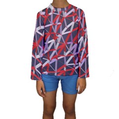 3d Lovely Geo Lines Vii Kids  Long Sleeve Swimwear by Uniqued