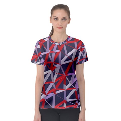 3d Lovely Geo Lines Vii Women s Sport Mesh Tee by Uniqued