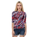 3d Lovely Geo Lines Vii Quarter Sleeve Raglan Tee View1