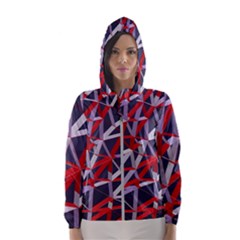 3d Lovely Geo Lines Vii Women s Hooded Windbreaker