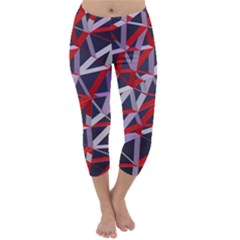 3d Lovely Geo Lines Vii Capri Winter Leggings  by Uniqued