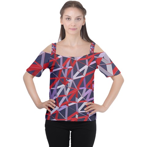 3d Lovely Geo Lines Vii Cutout Shoulder Tee by Uniqued