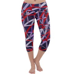 3d Lovely Geo Lines Vii Capri Yoga Leggings by Uniqued