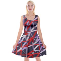 3d Lovely Geo Lines Vii Reversible Velvet Sleeveless Dress