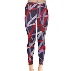 3d Lovely Geo Lines Vii Inside Out Leggings by Uniqued