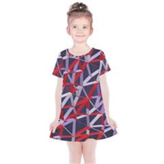 3d Lovely Geo Lines Vii Kids  Simple Cotton Dress by Uniqued