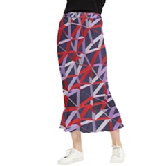 3d Lovely Geo Lines Vii Maxi Fishtail Chiffon Skirt by Uniqued