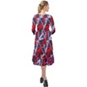 3d Lovely Geo Lines Vii Ruffle End Midi Chiffon Dress View2