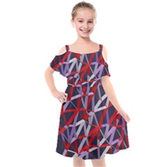 3d Lovely Geo Lines Vii Kids  Cut Out Shoulders Chiffon Dress by Uniqued