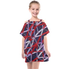 3d Lovely Geo Lines Vii Kids  One Piece Chiffon Dress by Uniqued